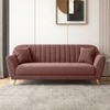 Rivo Velvet 3 Seater Sofa In Peach Color