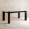 Sculpt Edge Solid Wood Six Seater Dining Table in Brown Colour