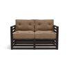 Raymond Wooden Sofa - American Walnut Finish (Safari Brown) (Custom Set - Sofas : 0002; Standard Set - Sofas : none; Finish : american walnut; Sofa Material : fabric; Sofa Size : regular; Sofa Type : regular; Colour : safari brown)