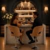 Doe Buck Adjustable Upholstered Bar Stool in Brown Colour with Chrome Base