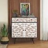 Fleur Solid Wood Sideboard in White & Americain Walnut finish