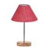 Devansh Pink Jute Table Lamp With  Natural  Wood Base  & Steel Pipe (10X16.25 Inches)-35