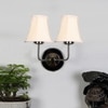 Devansh Dual Steel Metal  Wallmounted Lamp With Cotton Off-White Shade