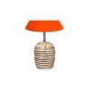 Orange cotton with White Brushed Wood Table Lamp
