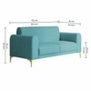 Veniza Velvet 2 Seater Sofa In Aqua Blue Colour