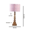 Devansh Multicolor Cotton Table Lamp With  Wood Natural Base (7X7X21.25 Inches)-16