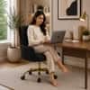 Doe Buck Adan Modern Black Velvet Office Chair