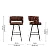 Doe Buck Presley Braided Faux Leather Bar Stool in Brown Colour
