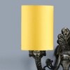Devansh Metal Electric Wall Light in Antique Gold Colour with Yellow Shade Count of 2 Lights