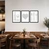The Castle Decor Minimal Kitchen Wall Art Set of 3 8x12 Inch