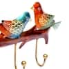 Metal Handpainted Bird Key Holder with 5 Hooks in Multicolour