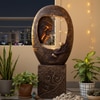 Buddha Face Shower Gold Wine Fiber Glass Indoor Fountain With Stand