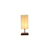 Ella off-white cotton table lamp with Square Brown Wood Base
