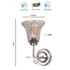 Devansh Steel Electric Wall Light in Steel Colour with Transparent Shade Count of 1 Light