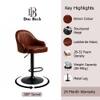 Doe Buck Faux Leather Adjustable Bar Stool in Brown Colour