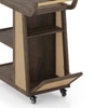 Yura Solid Wood And Cane Bar Trolley (Danish Walnut Finish)