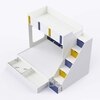 Pattern Dreams Bunk Bed  6X5 (Drawers On Wheels) In White & Blue Colour