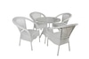 Griffith Wicker Table And Chair Set In  White And Black Dual Tone Finish