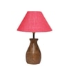 Devansh Pink Jute Table Lamp With  Wood Natural Base (10X12.5 Inches)-33