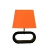 Devansh Orange Cotton Table Lamp With  Wood Black Base -5