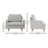 Oliver Boucle Fabric Lounge Chair in White Colour