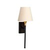 Devansh Metal Electric Wall Light in Black Colour with Off-white Shade Count of 1 Light