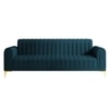 Josbert Velvet 3 Seater Sofa In  T Blue Colour