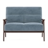 Logan 2 Seater Wooden Sofa in Blue Colour