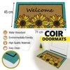 Luxe Home 100% Natural Coir Doormat Welcome Floral Print Design (71x45cm)