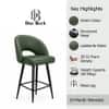 Doe Buck Faux Leather Counter Height Bar Stool in Green Colour with Black Legs