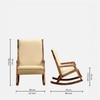 Rehan Solid Wood Rocking Chair in Beige Colour