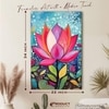 Abstract Folk Lotus Koi Fish Canvas Wall Art 22 x 34 Inch
