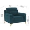 Niwara Velvet 1 Seater  sofa in T Blue color