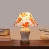 Devansh Conical Multi Cotton Shade Lamp With Wood & Mosaic Glass Base For Decoration/Office/Home/Gifting/Study For Decoration/Office/Home/Gifting/Study -(10X10X14.5) Inches -A