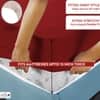 Premium Terry Polyester Fabric Waterproof Mattress Red Queen 75X60