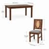 Globally Indian Bastien Solid Sheesham Wood 6 Seater Dining Table Set 6 Chairs Grey