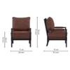 Luxe Linen Fabric Lounge Chair- Brown
