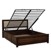 Mapleton Solid Wood Queen  Size Upholstered Bed With Hydraulic Storage (Provincial Teak Finish)