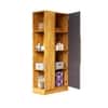 Hexa Red Wooden 1 Door Wardrobe with Hanging Space in Giant Wood and Slate Grey Colour