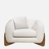 Amala Velvet 1 Seater Sofa in White Colour