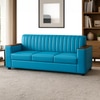 Jayden 3 Seater Sofa In Shine Leatherette Teal Blue Color