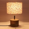 Fairbanks Multicolour Fabric Shade Table Lamp with Natural Wooden Base
