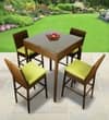 Albury Wicker Table And Chair Set In Brown Dual Tone Finish