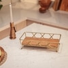 Ireka Homes Harvest Glow Acacia Wood Storage Basket with Metal