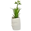 Artificial Green Oasis Plant With White Face Planter