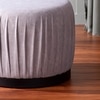 Luxe Collection Grey Fabric Pouf Ottoman Set Of 2