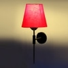 Devansh Metal Electric Wall Light in Black Colour with Red Shade Count of 1 Light