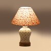Devansh Conical Multi Cotton Shade Lamp With Wood & Mosaic Glass Base For Decoration/Office/Home/Gifting/Study For Decoration/Office/Home/Gifting/Study -(10X10X14.5) Inches -A