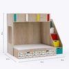 Pattern Dreams Bunk Bed  6X5 (Drawers On Wheels) In Oak & red Colour