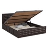 Keaton Sheesham Wood Queen Size Bed In Walnut Finish  With Hydraulic Storage (60 x 78 inches)